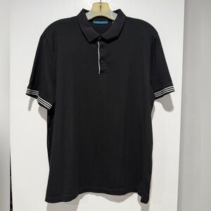 Perry Ellis Black Polo with White Stripes